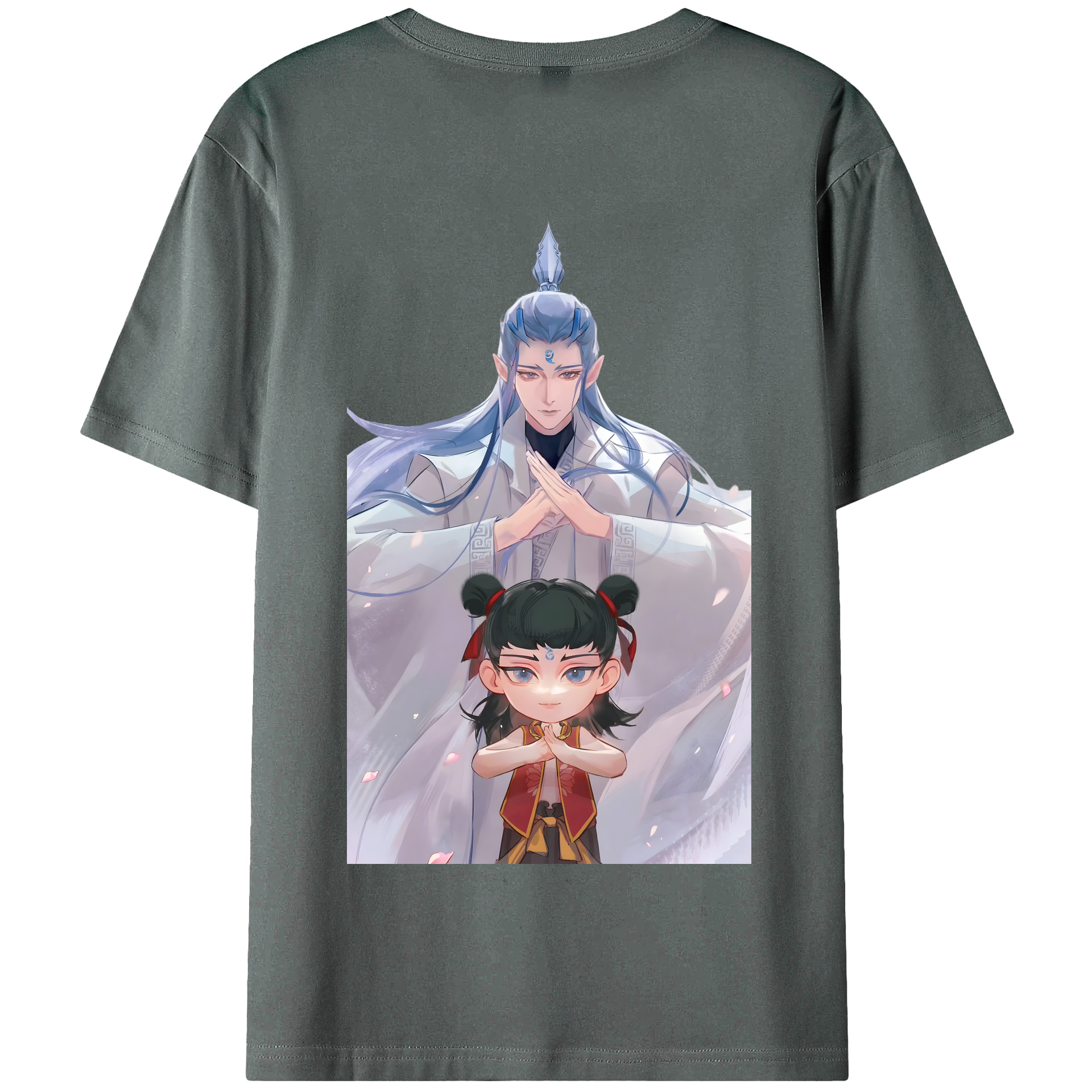 （画像用） Ne Zha 2 ナタ 魔童の大暴れ 綿100％半袖Tシャツ（背面プリント）